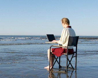 Klappstuhl mit Tisch, Mobile Arbeitsstation, Tragbarer Büro-Schreibtisch-Stuhl, Ergonomischer minimalistischer Klapptisch für Laptop, Picknick-Stuhl