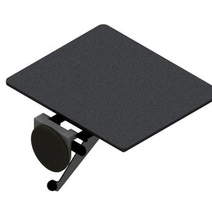 MDF recycled wood floating desk side view