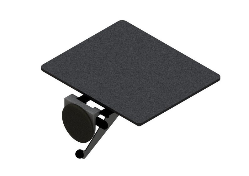 MDF recycled wood floating desk side view