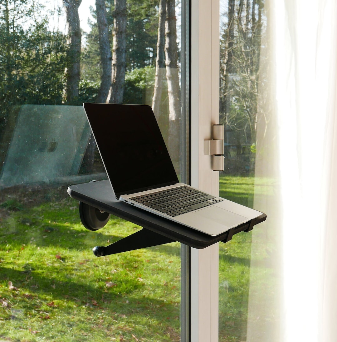 Black Window Mounted Desk - Height Adjustable Portable Office - Etsy