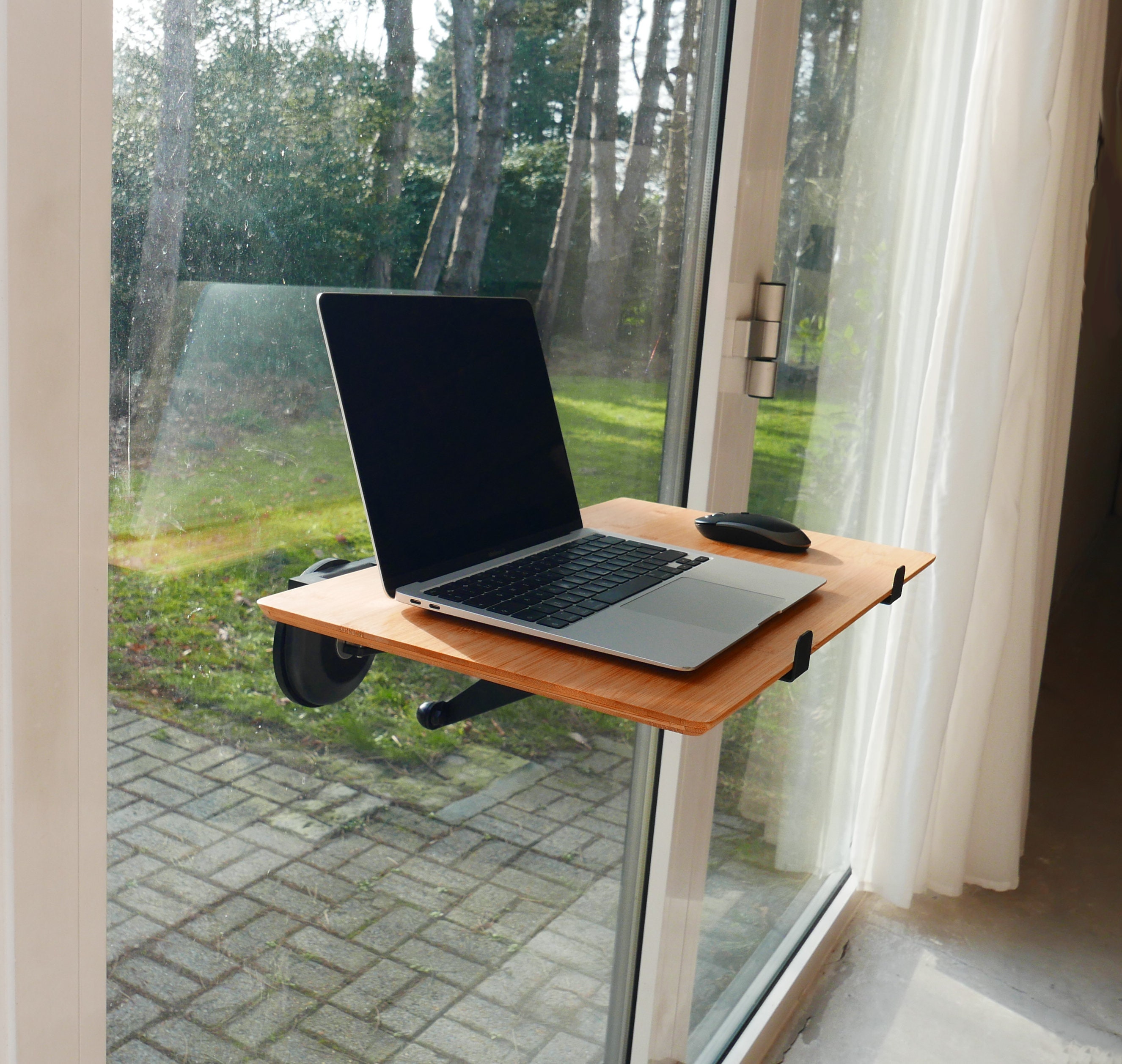 Bambus Fenster Montiert Schreibtisch - Hhenverstellbar Sitz Stehen Tragbar  Bro - Etsy.de