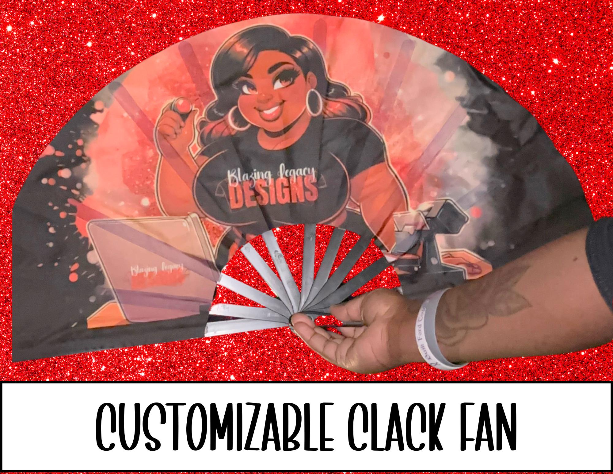 Abanico Clack personalizado / Abanico de baile en línea