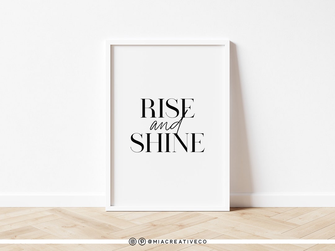 Rise and Shine Printable Wall Art, Bedroom Decor, Breakfast Nook Print ...