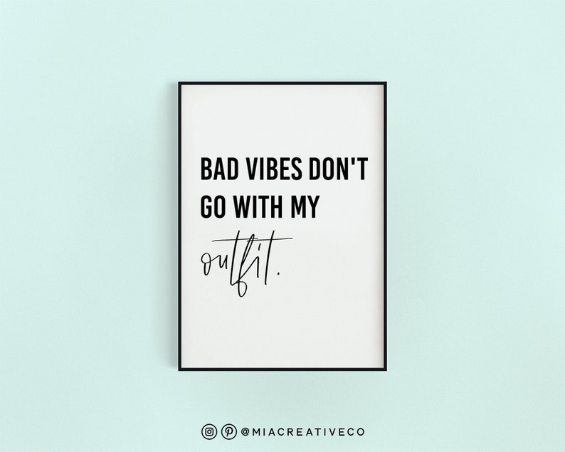 Instant Download Good Vibes Only No Bad Vibes Bedroom Decor Office Poster Good Vibes Printable Art
