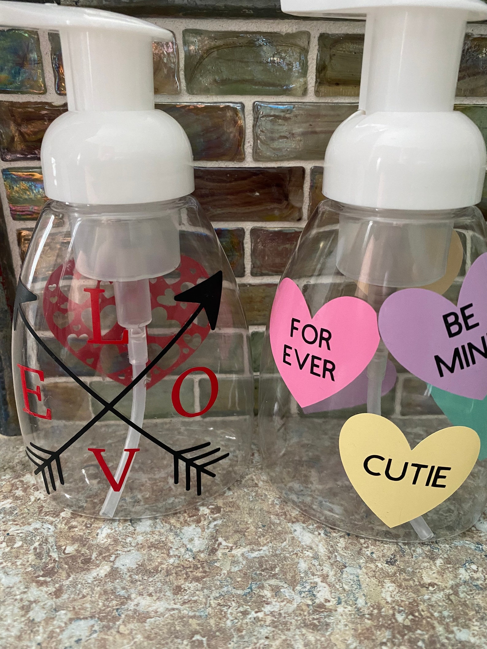 Valentine's Day Soap Dispenser Conversation Hearts Etsy