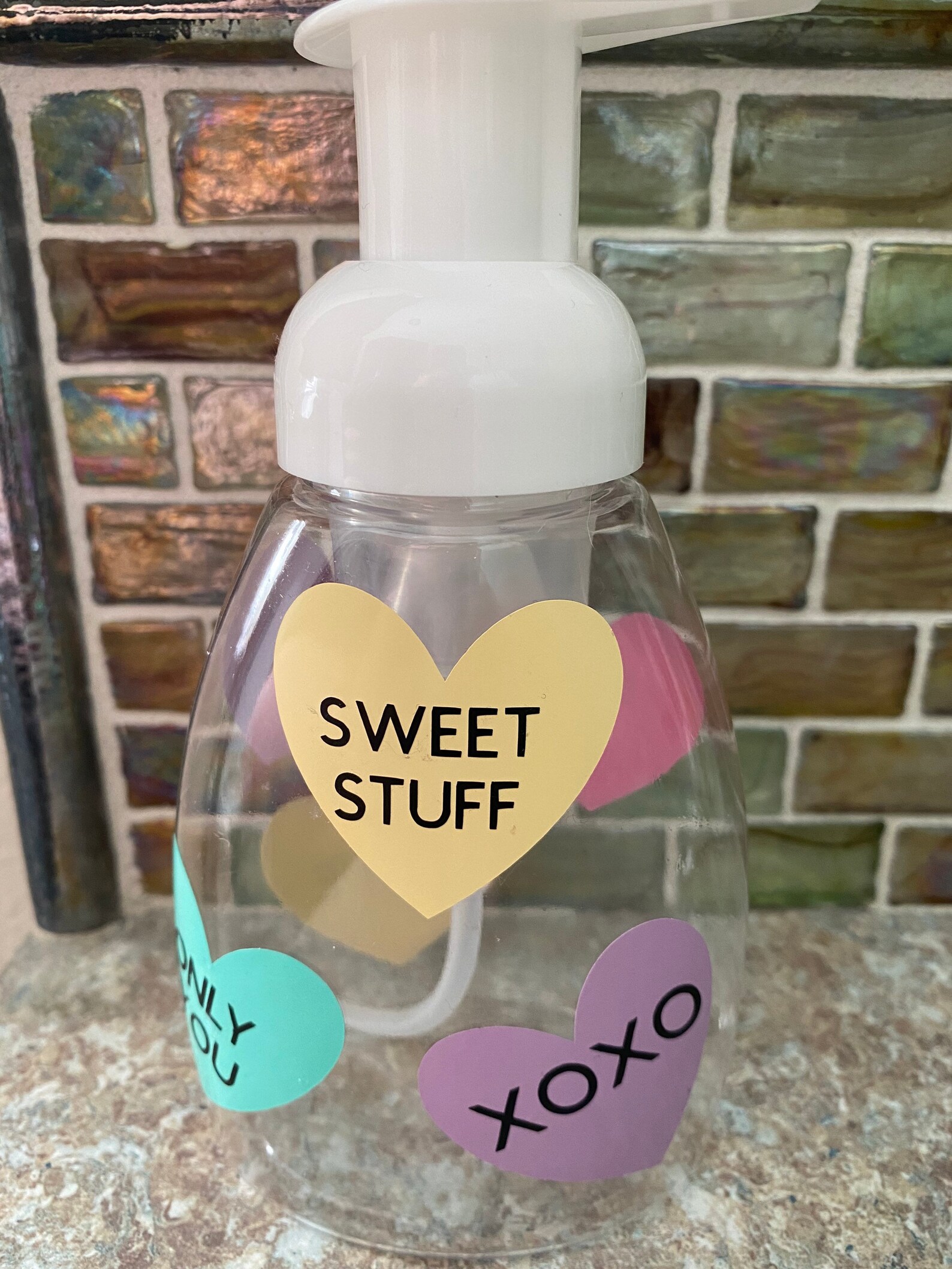 Valentine's Day Soap Dispenser Conversation Hearts Etsy