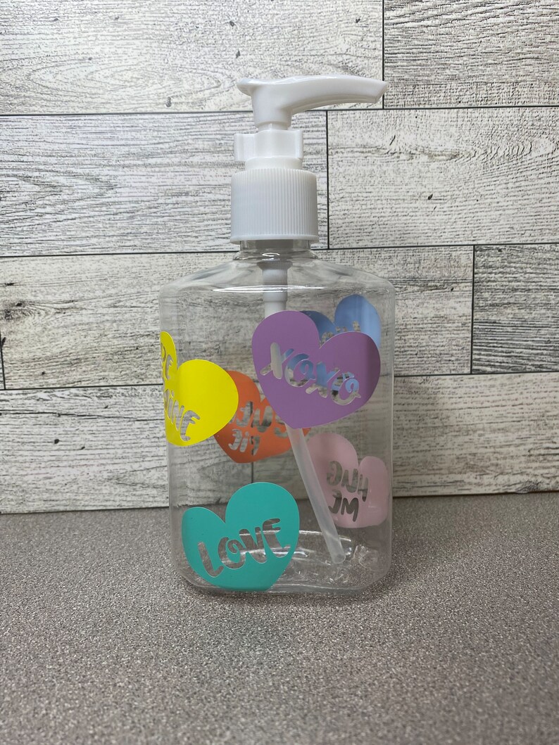 Valentine's Day Soap Dispenser Conversation Hearts Etsy