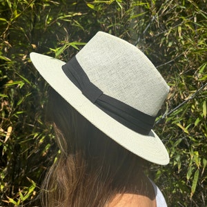 Unisex Beige Panama Authentic Woven Palm Hat, Summer Hat, Beach Hat, Wide Brim Hat