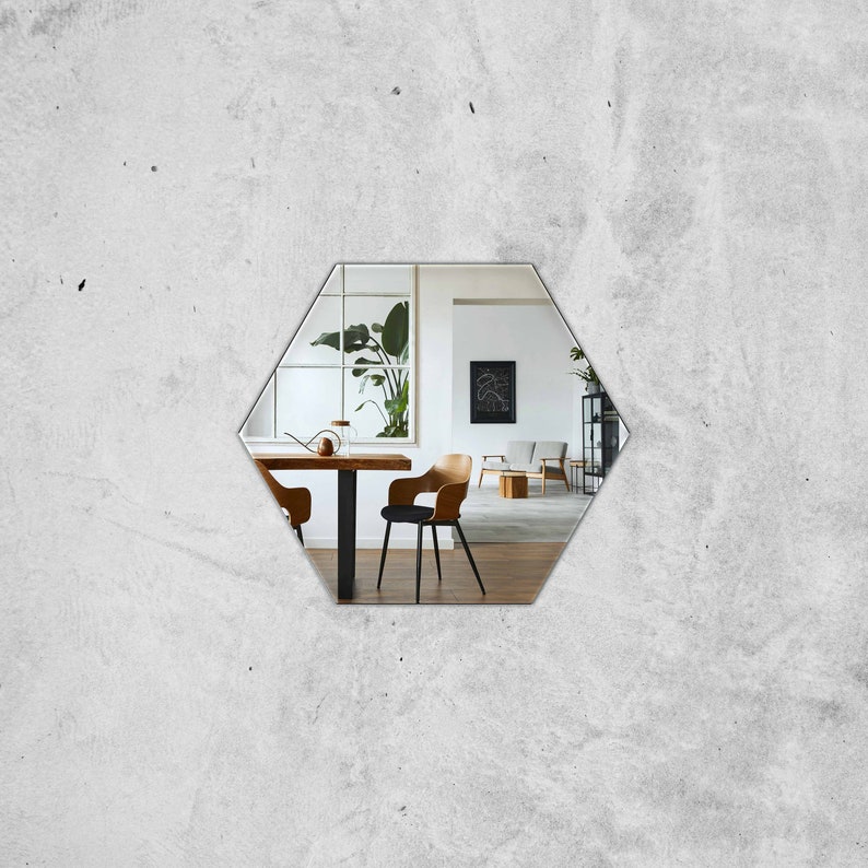 Hexagon Acrylic Mirror Wall Decor Custom Shaped Mirror Etsy