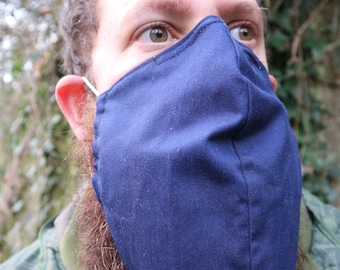 Beard face mask Fabric various prints with filter pocket with washable and reusable cotton