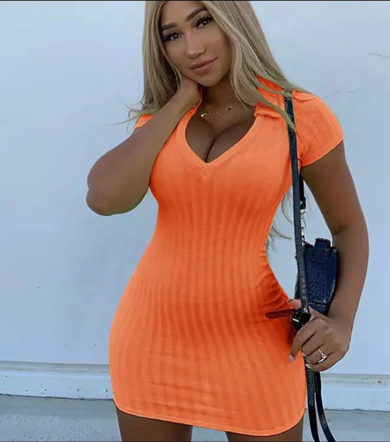 V-neck mini dress
