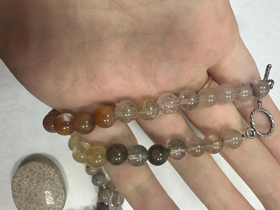 18” Fossil Coral and Rutilated Quartz Necklace - image 6