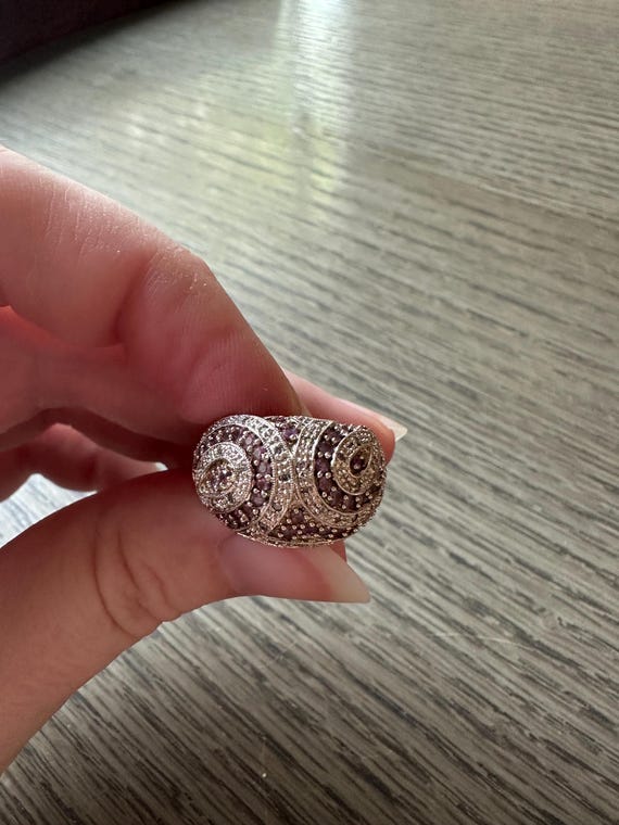 14k Statement Ring in Ruby and Diamond - image 1