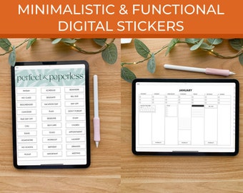 Minimalistic Functional Digital Stickers | Memos | Simple Everyday Stickers | PNG Stickers | GoodNotes Elements | NoteShelf | Notability