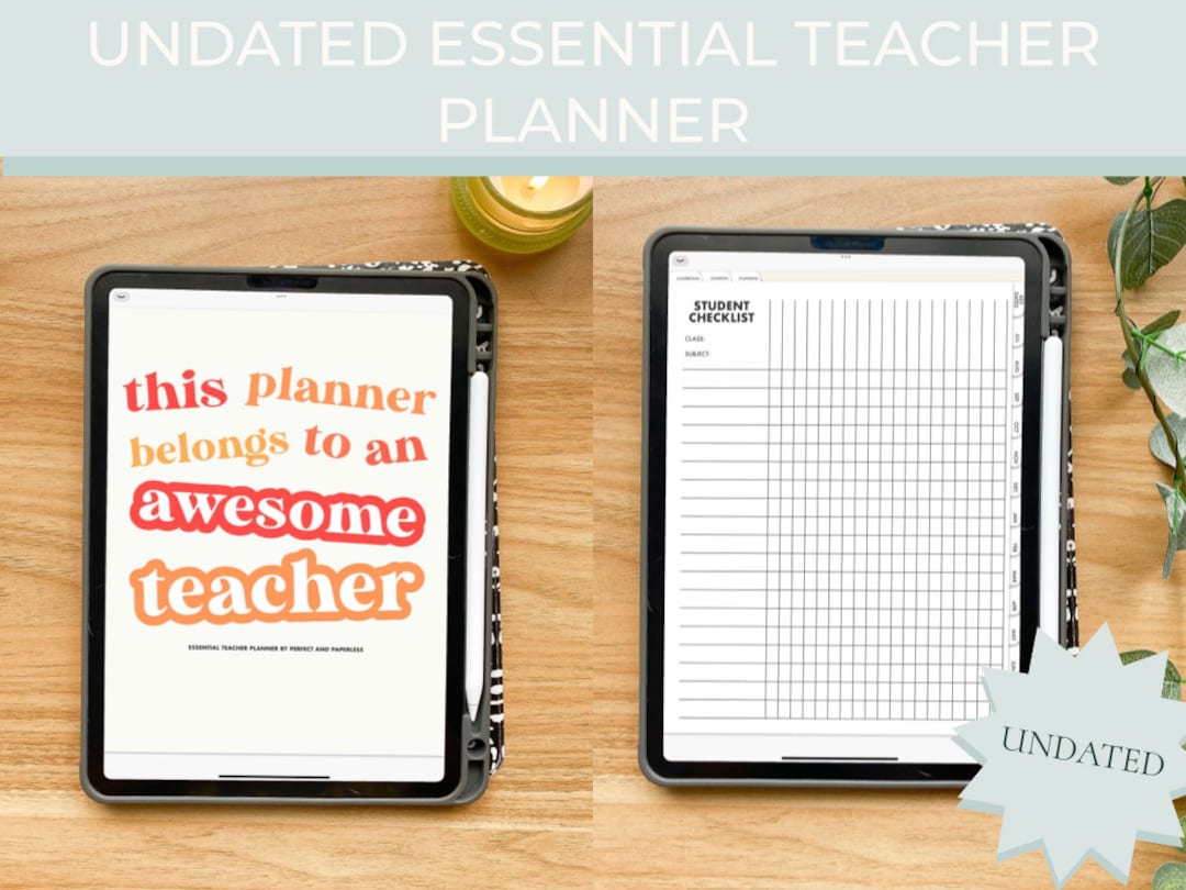 Undated Essential Digital Teacher Planner | iPad Planner | Goodnotes ...