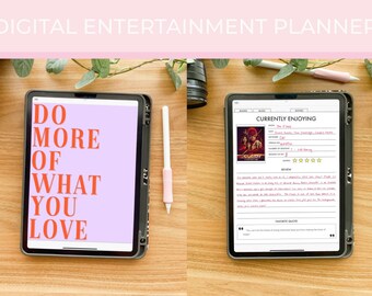 Digital Planner | Entertainment Planner | iPad Planner | GoodNotes Planner | Reading Journal | Reading Tracker | Movie Review | Playlist