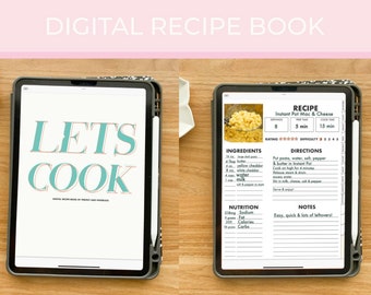 Digital Recipe Book | Cookbook | Hyperlinked | GoodNotes | ZoomNotes | Noteshelf | Notability | iPad Planner | Planner | Cooking | Home