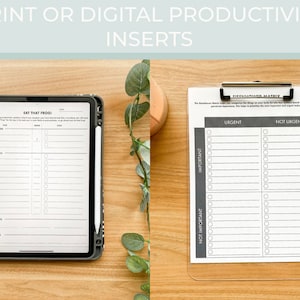 Productivity Planner Inserts | iPad Planner | GoodNotes | Template | Pomodoro Tracker | Eat That Frog | Eisenhower Matrix Template | Kanban