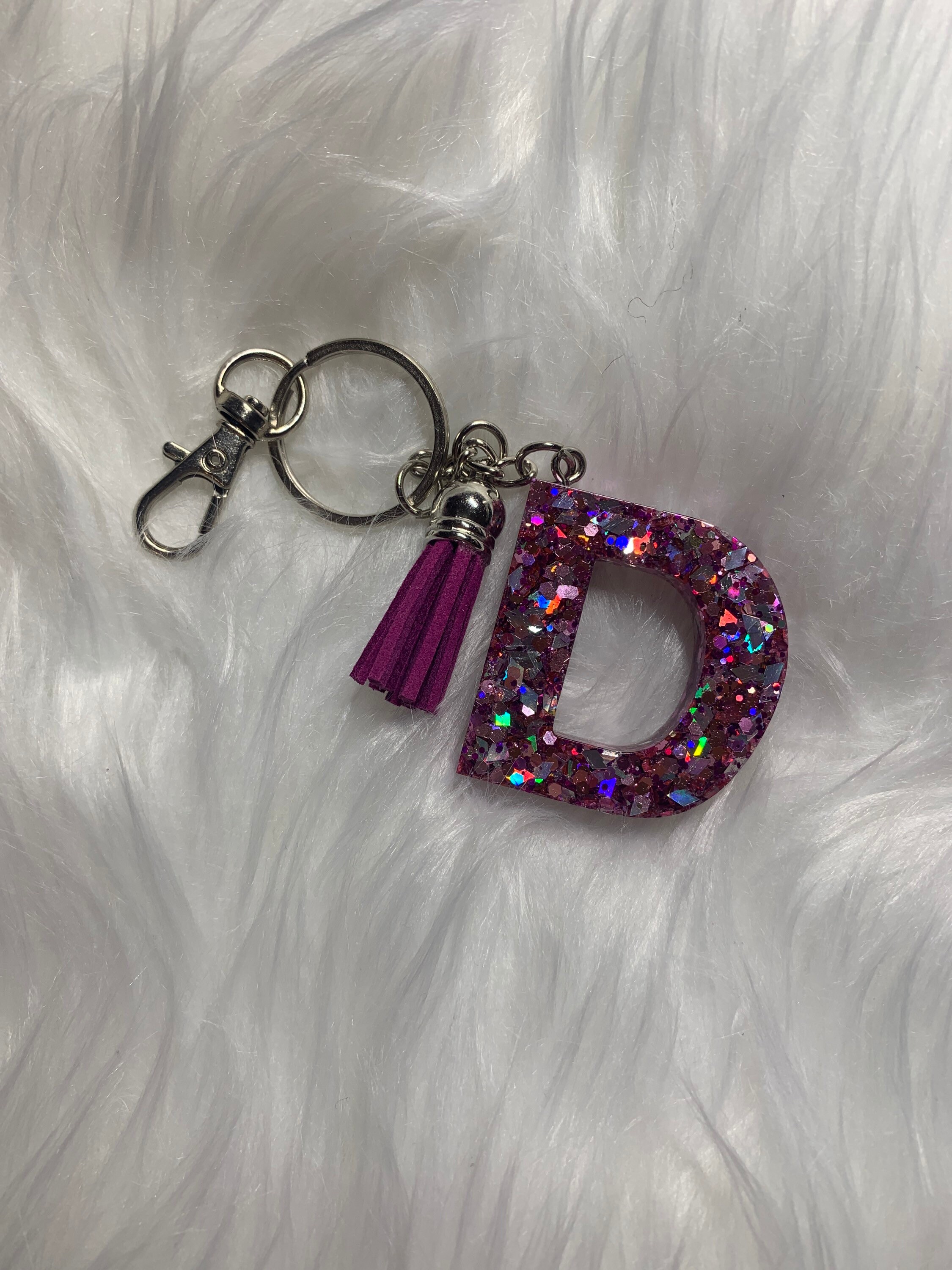 Alphabet Keychain / Glitter Alphabet Keychain / Resin Keychain Etsy