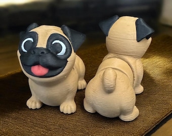 Pug Flexi | 3D Model | dog | Fidget