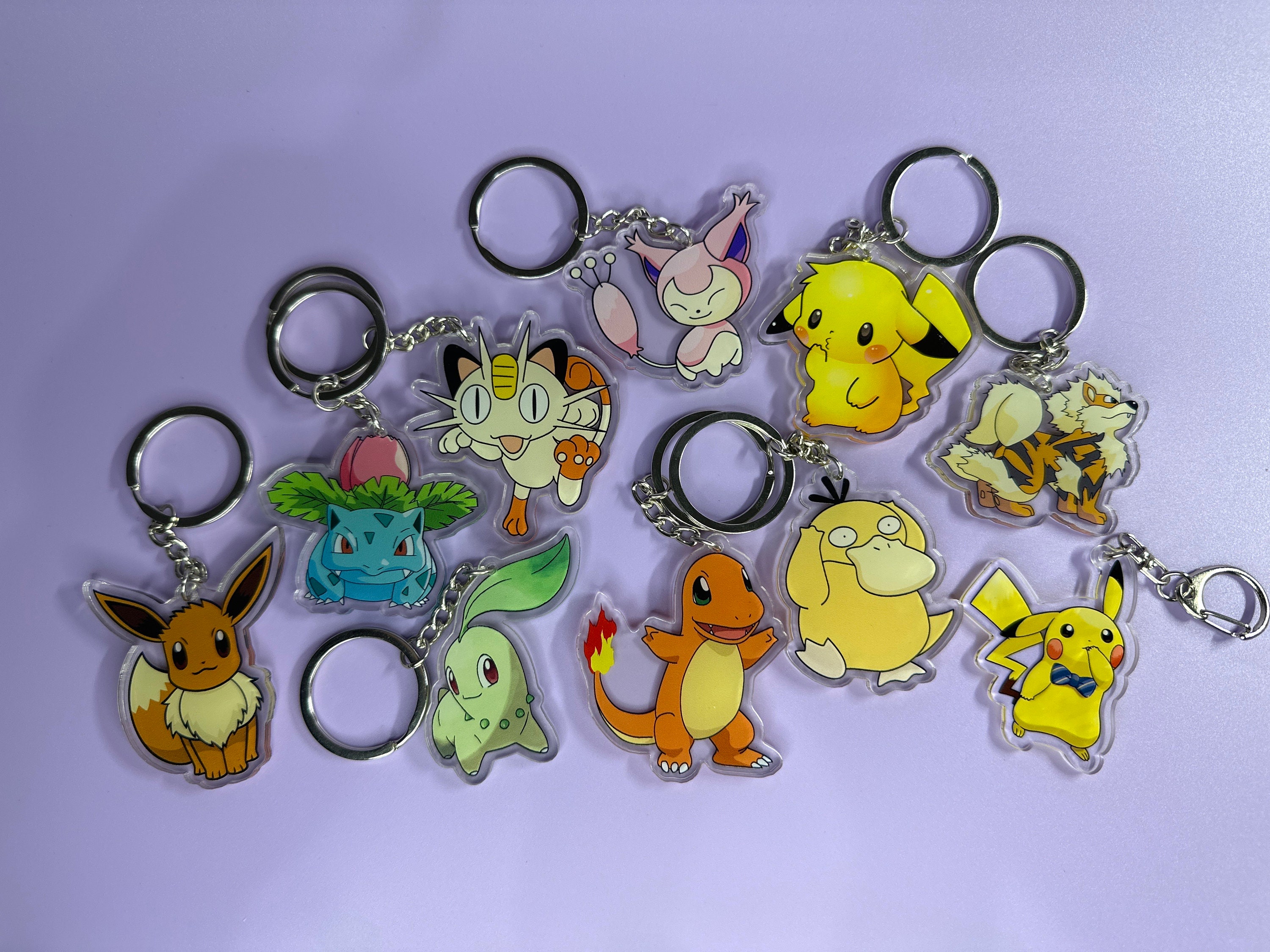 Double Sided Acrylic Pokémon Keychain | Key Ring - Etsy