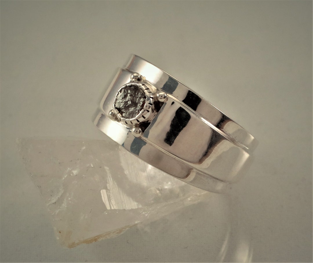 Rough Diamond Ring, Men's Ring, Modern Silver Design, Rough Diamond ...