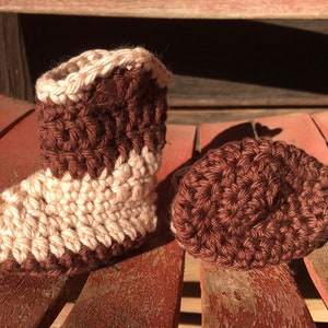 Brown cowboy boots, Baby boots, baby booties, country baby,  chocolate brown and cream boots