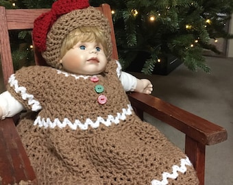 gingerbread crochet dress My Gingerbread girl I designed and created this gingerbread outfit for my baby last year. I love it! . Gingerbread girl outfit by me Apinyarn . #apinyarn #crochettok #crochetmama
