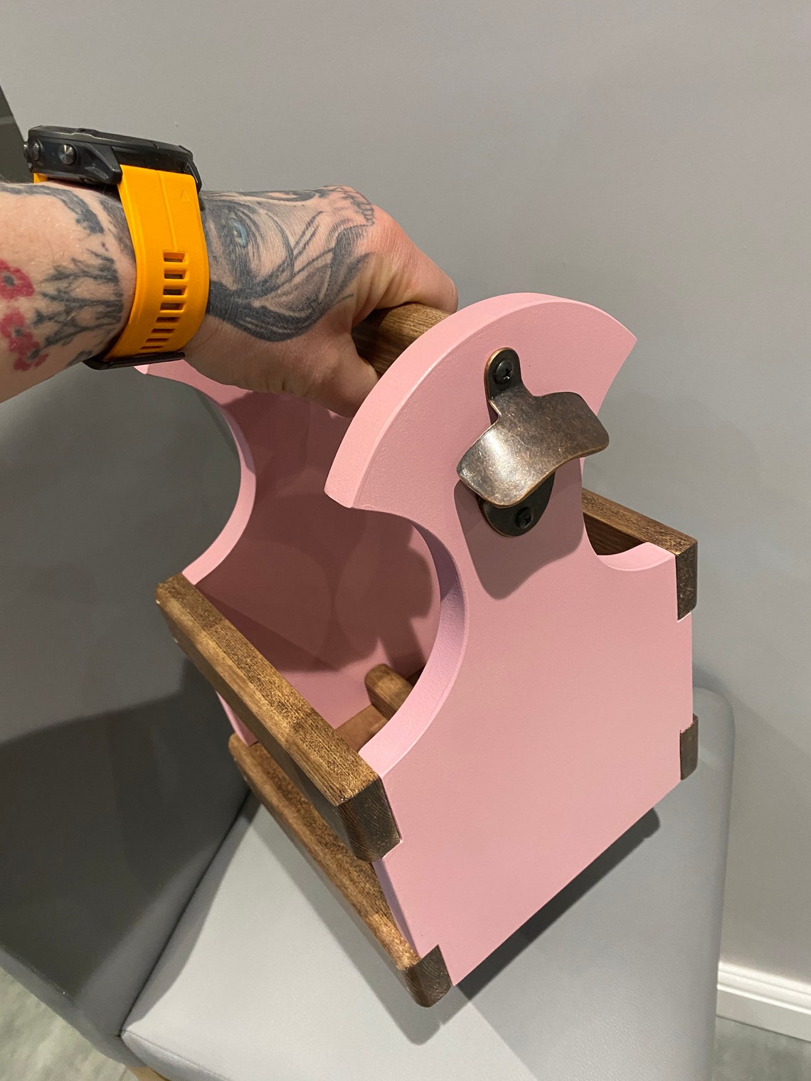 Pink Beer Caddy, Drink Caddy, Bottle Opener. Etsy