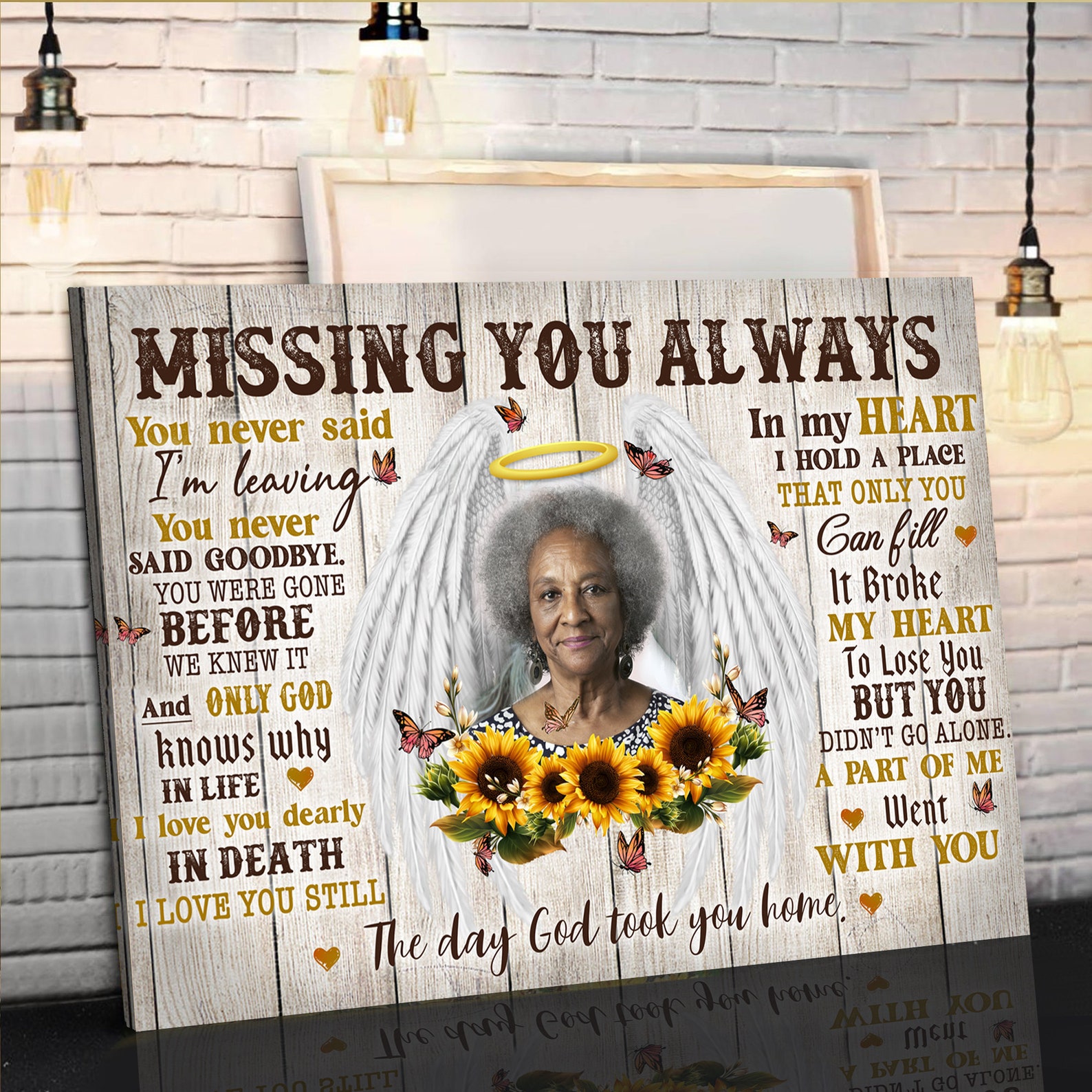 Personalized Memorial Poster Missing You Always Canvas Art Etsy
