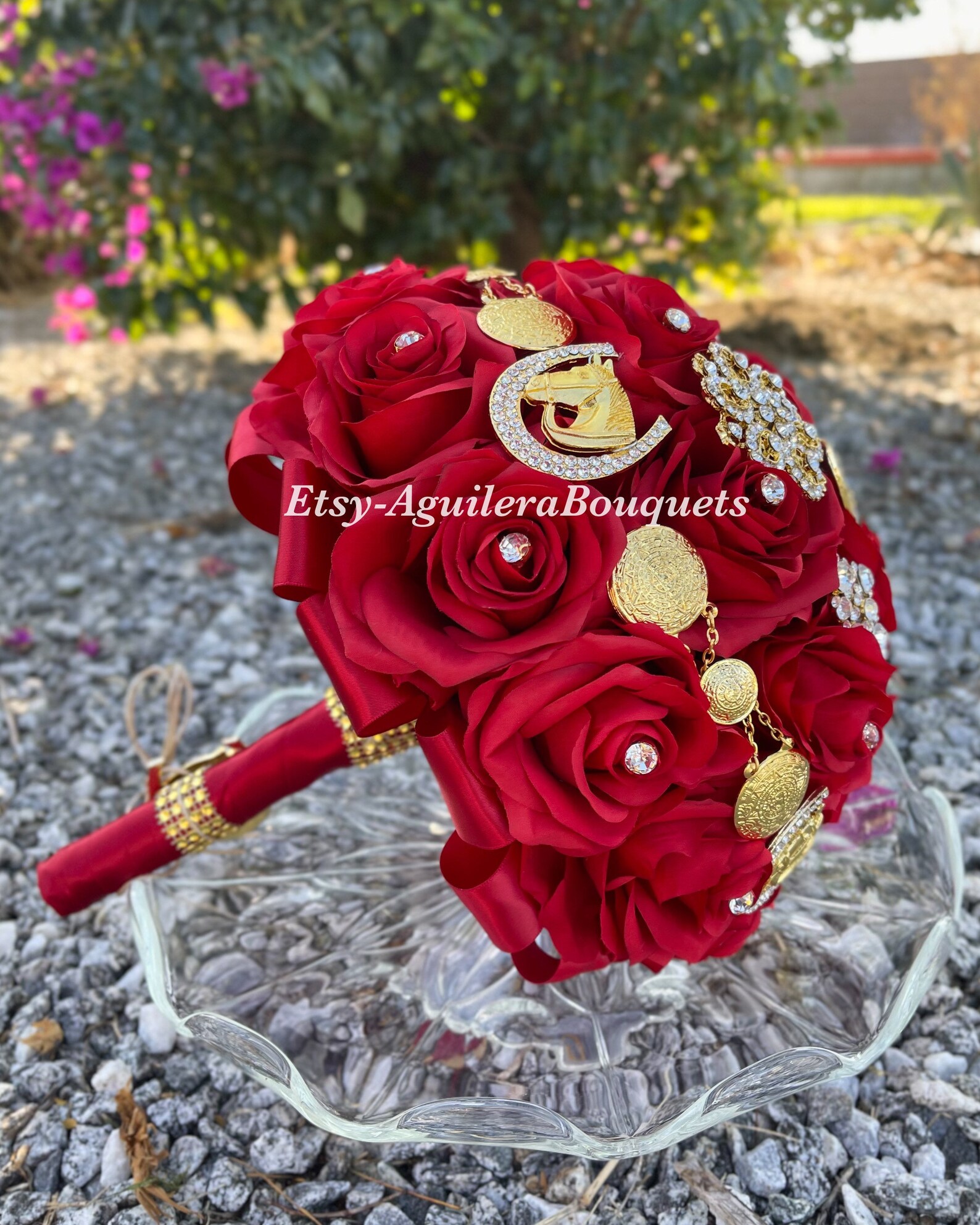 Red Quinceañera Bouquet Charra Quinceañera Red Quince Etsy