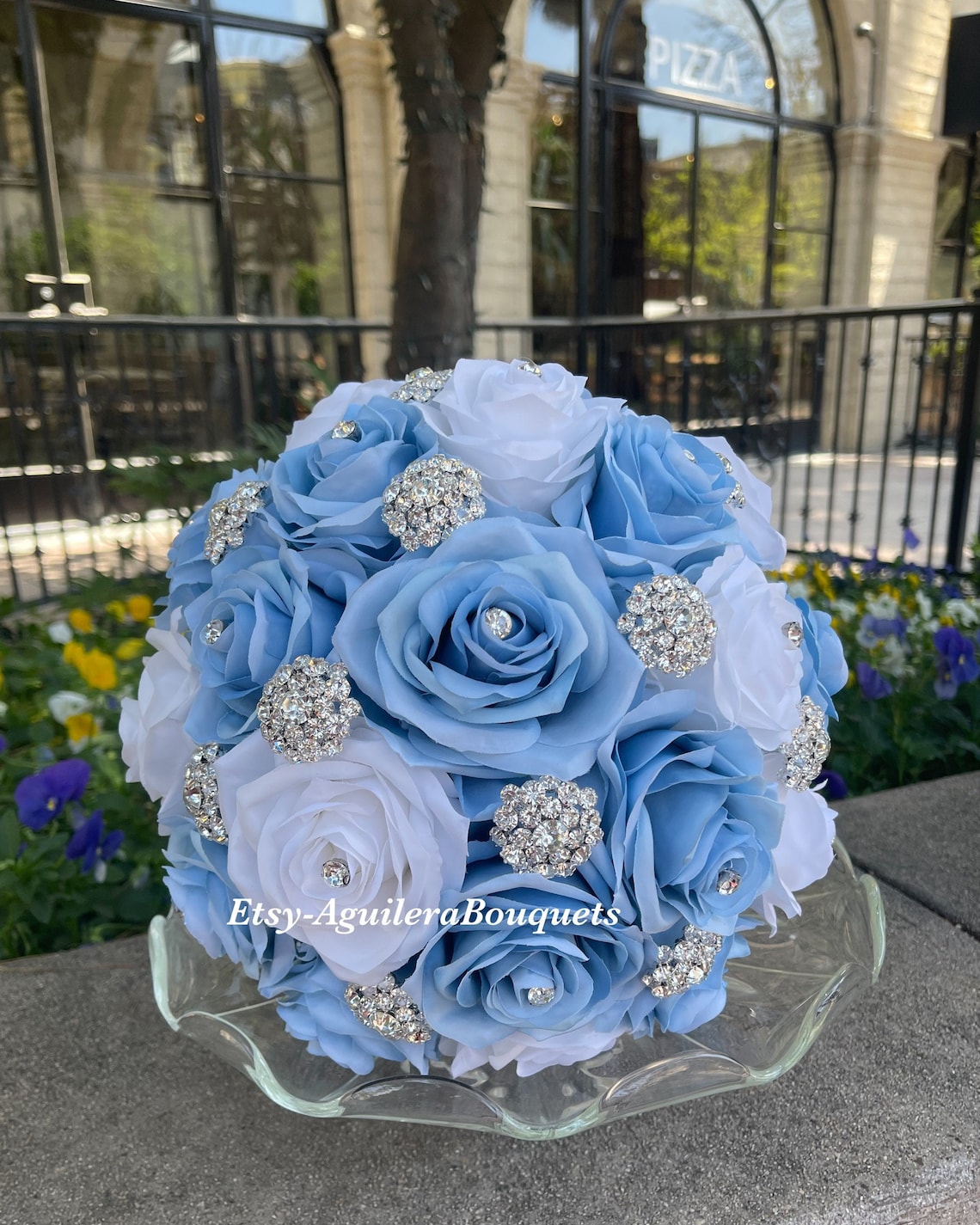 Blue Quinceanera Bouquet Quince Bouquet Blue Bouquet Bridal Etsy