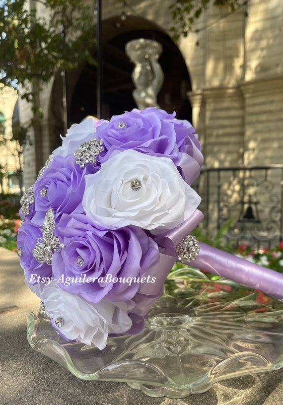 Lilac Quinceañera Bouquet, Butterfly Theme, Lilac Quince Bouquet, Silver  Lilac Bouquet, Lilac Bridal Bouquet 