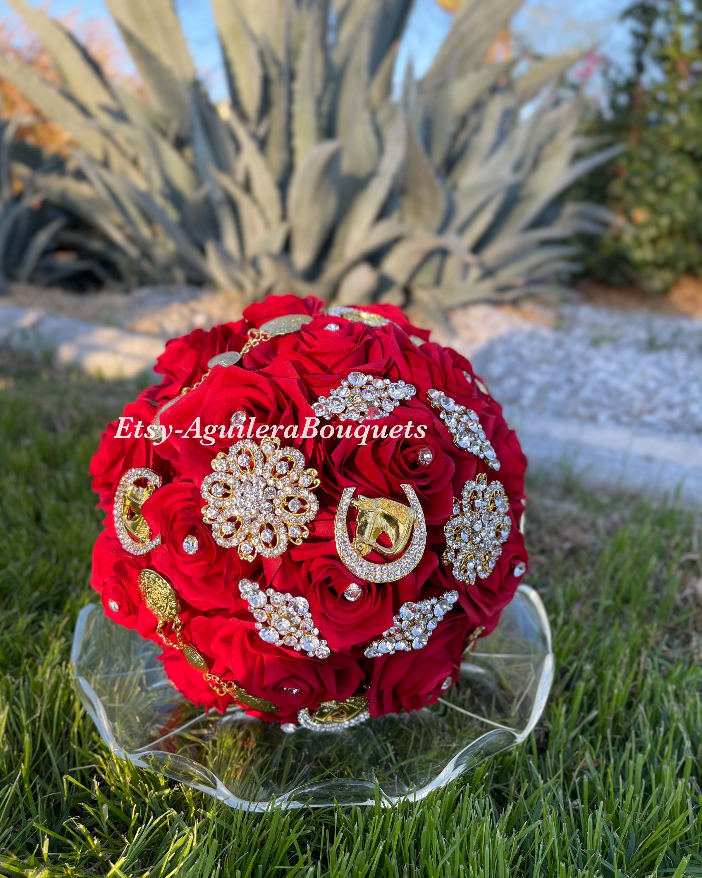 Red Quinceañera Bouquet Charra Quinceañera Red Quince Etsy