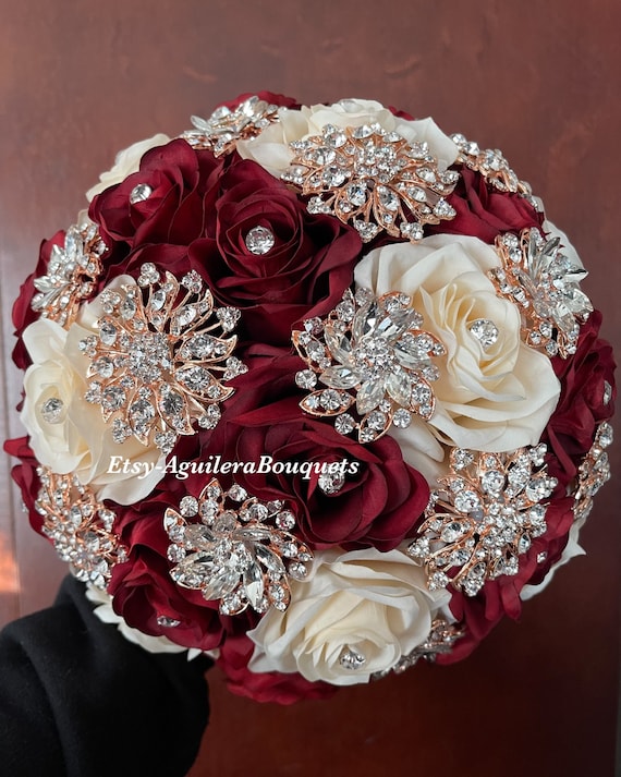 Red, Gold, and White Butterfly Bouquet, for Your Wedding, Example Only DO  NOT PURCHASE 