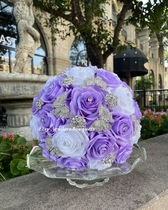 Lilac Quinceañera Bouquet, Butterfly Theme, Lilac Quince Bouquet, Silver  Lilac Bouquet