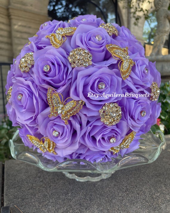 Royal Blue Bouquet, Quince Royal Blue Bouquet, Bridal Royal Bouquet,  Quinceanera Bouquet, Royal Blue and Silver, Royal Blue and Gold 