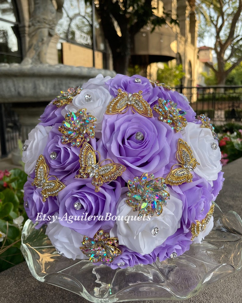 Lilac Quinceañera Bouquet Butterfly Theme Lilac Quince Etsy UK