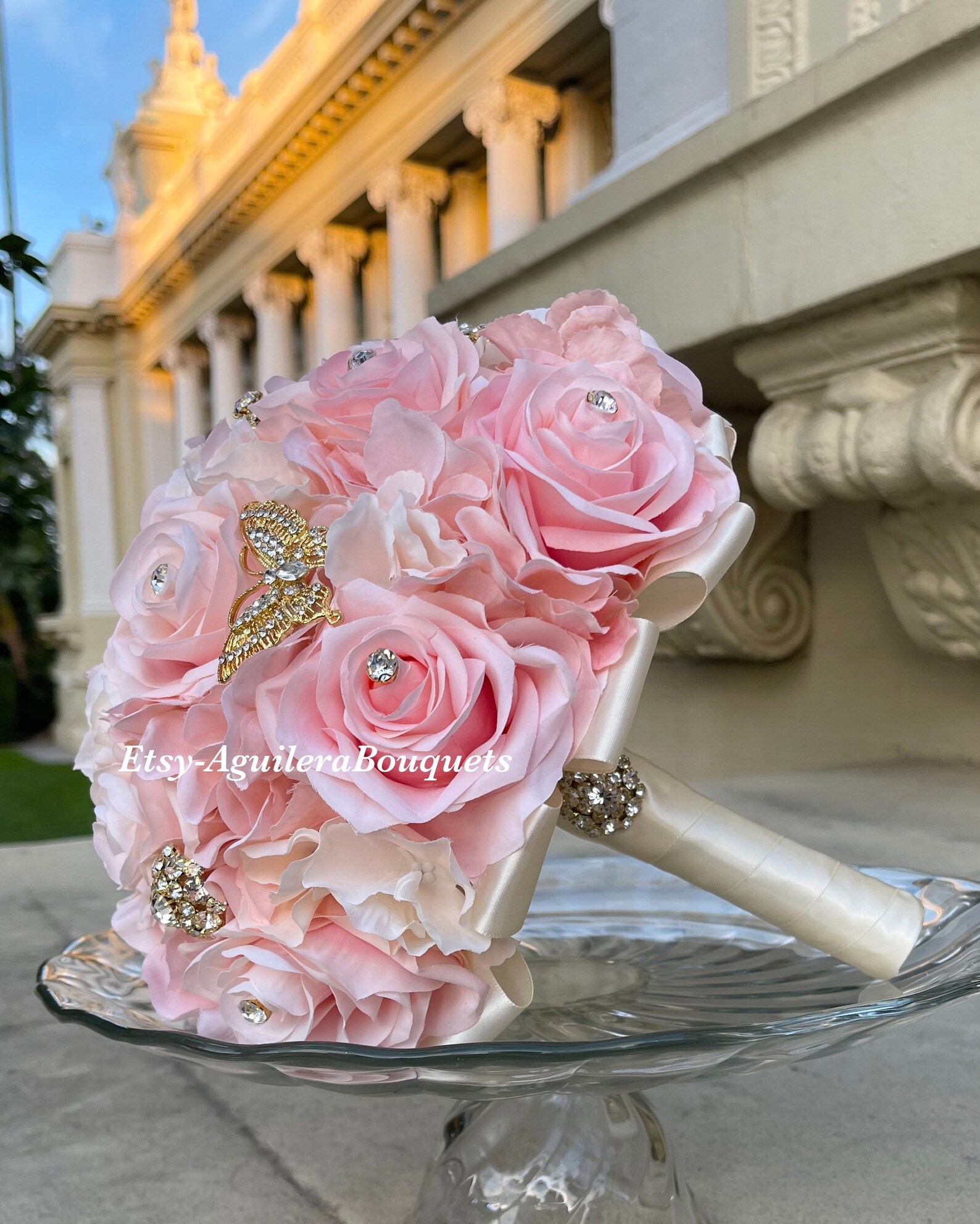 Pink Blush Bouquet Quinceañera Bouquet Pink Blush Quince Etsy