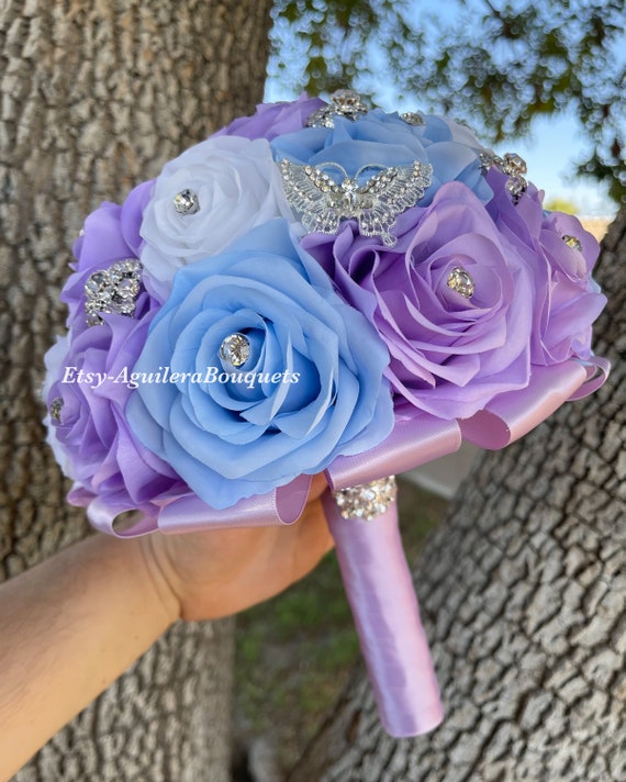 Lilac Quinceañera Bouquet, Butterfly Theme, Lilac Quince Bouquet