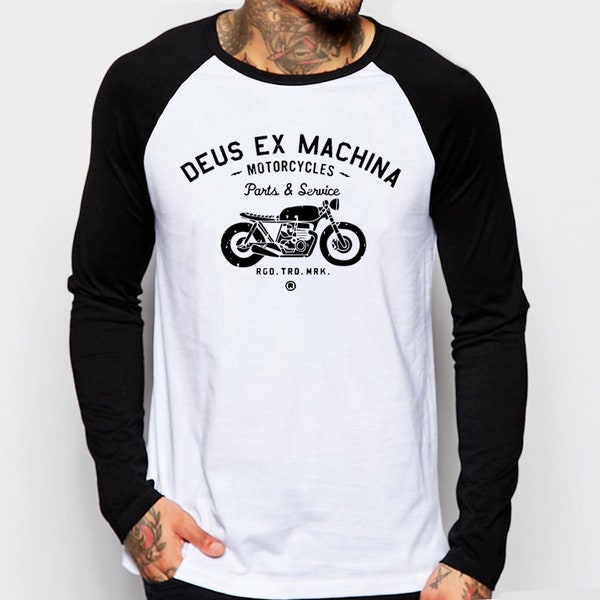 Custom Motorcycle Cafe Racer biker long sleeve printed t-shirt 9082