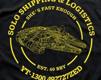Han Solo Shipping Logistics Millennium Falcon-T-shirt 9408
