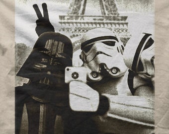 Star Wars Stormtrooper and Darth Vader Selfie Paris T-shirt 9773