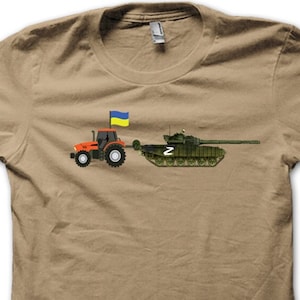 Support UKRAINE tractor and T72 russian tank farmer t-shirt 8967