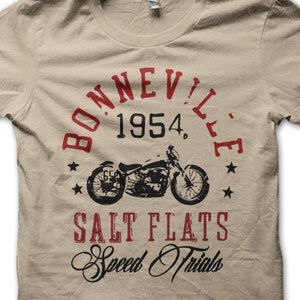Boneville Salt Flats 1954 Speed Trials Motorcycle Racer biker vintage Old Indian t-shirt 7001