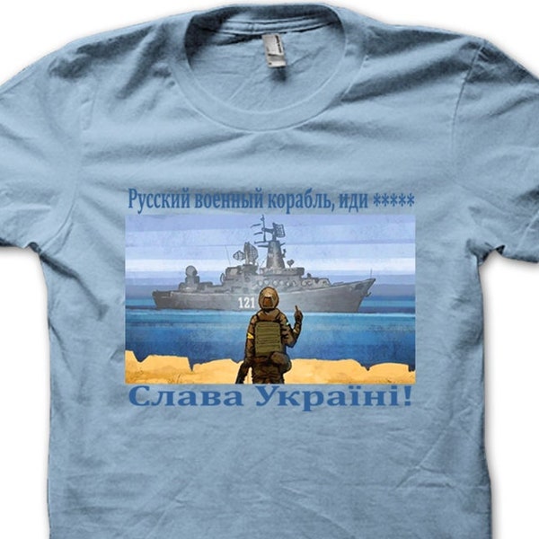 Support UKRAINE russian warship go fxck yourself snake island t-shirt 8962