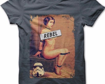 Princess Leia in bondage naughty REBEL t-shirt 9355