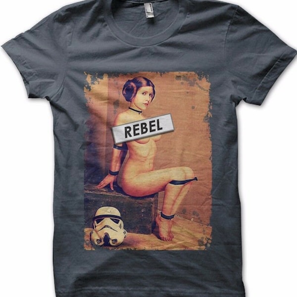 Prinzessin Leia im Bondage-frechen REBEL-T-Shirt 9355
