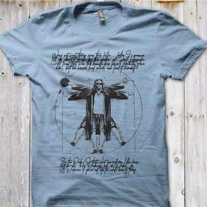 The Dude Vitruvian Man Your opinion man The Big Lebowski funny printed t-shirt 8940