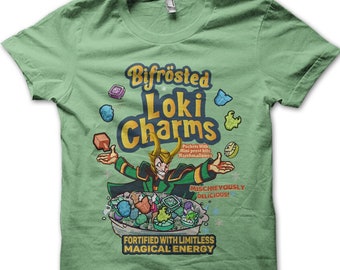 LOKI Charms Thor superhero antihero Asgard Bifrost green t-shirt 9804